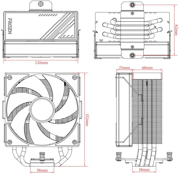Устройство охлаждения(кулер) ID-Cooling Frozn A410 Soc-AM5/AM4/1151/1200/2066/1700 черный 4-pin 29.85dB Al+Cu 220W 720gr Ret