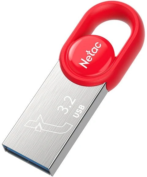 Флеш Диск Netac 32Gb UM2 NT03UM2N-032G-32RE USB3.2 серебристый/красный