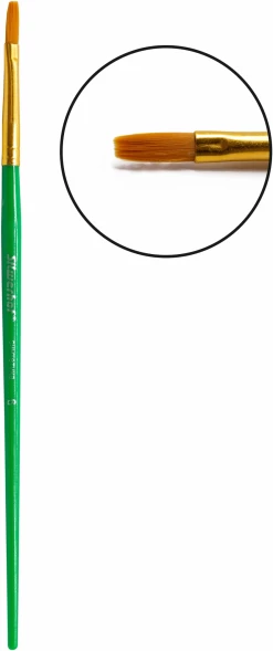 Набор кистей Silwerhof Color синтетика (наб.5шт) синт.круг.№3/плос.№2,6,14/овал.№1