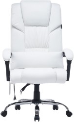 Кресло Cactus с вибромассажем CS-CHR-OC02M-WT белый эко.кожа крестов. сталь