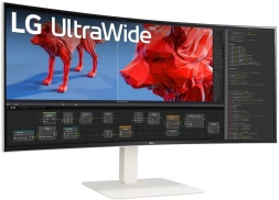Монитор LG 38&amp;quot; UltraWide 38WR85QC-W белый NANO IPS LED 21:9 HDMI M/M матовая HAS Piv 600cd 178гр/178гр 3840x1600 144Hz FreeSync Premium Pro DP WQ+ USB 10.5кг