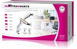 Кронштейн для мониторов Ultramounts UM733W белый 17&amp;quot;-32&amp;quot; макс.8кг настольный поворот и наклон