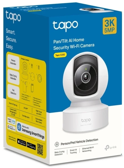 Камера видеонаблюдения IP TP-Link Tapo C232 Wi-Fi 4-4мм цв. корп.:белый