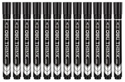 Маркер перманентный Deli EU10020 Think круглый пиш. наконечник 1.5мм черный