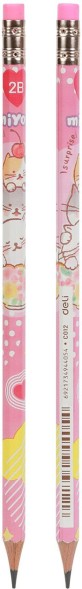Карандаш ч/г Deli MiYou EC012-2B 2B шестигран. карт.кор. (12шт)