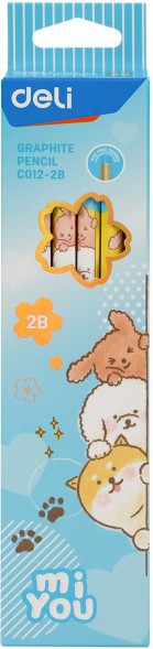 Карандаш ч/г Deli MiYou EC012-2B 2B шестигран. карт.кор. (12шт)