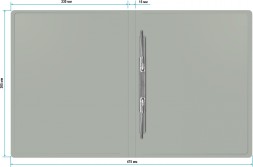 Папка метал.пруж.скоросш. Бюрократ -PZ05PGREY A4 пластик 0.5мм торц.наклейка серый