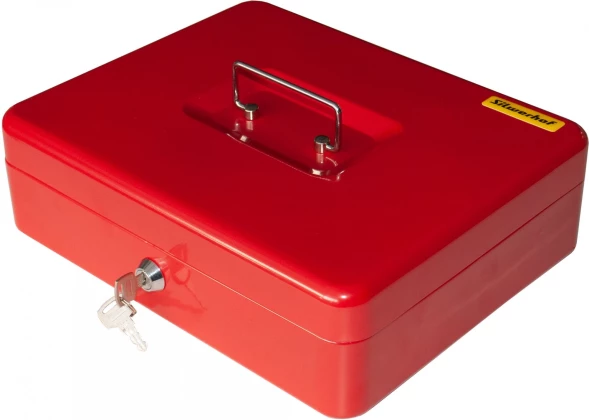 Ящик для денег Silwerhof 90x300x240 красный сталь 1.66кг