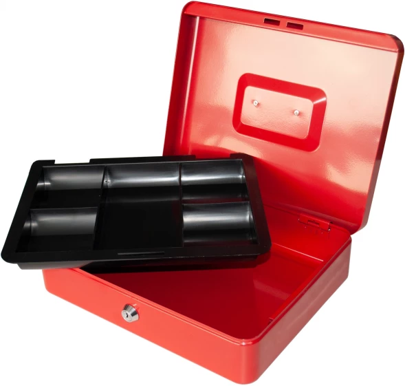 Ящик для денег Silwerhof 90x300x240 красный сталь 1.66кг