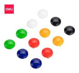 Магнит Deli E7824 для досок ассорти d20мм круглый (упак.:12шт)