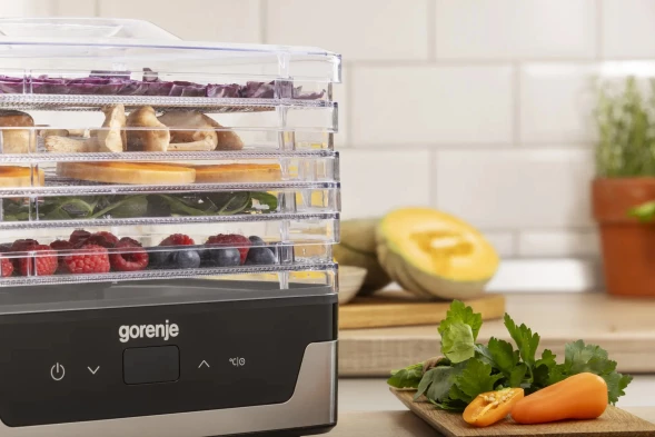 Сушка для фруктов и овощей Gorenje FDK400DE 5под. 240Вт нержавеющая сталь