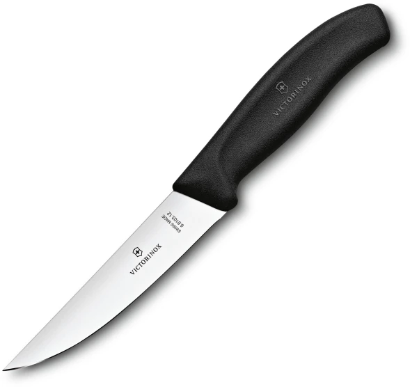 Нож кухонный Victorinox Swiss Classic (6.8103.12B) стальной разделочный лезв.120мм прямая заточка черный блистер