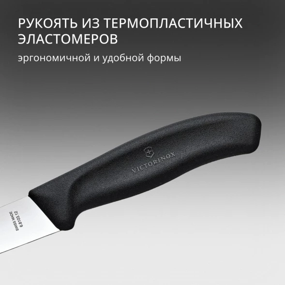 Нож кухонный Victorinox Swiss Classic (6.8103.12B) стальной разделочный лезв.120мм прямая заточка черный блистер