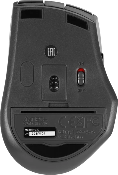 Мышь A4Tech Fstyler FG30 серый оптическая (2000dpi) беспроводная USB (6but)