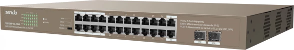 Коммутатор Tenda TEG1126P-24-410W (L2) 24x1Гбит/с 2SFP 24PoE 370W неуправляемый