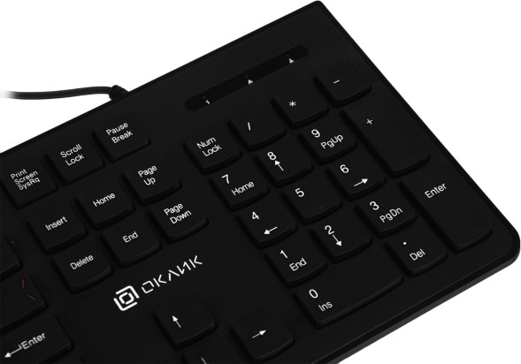 Клавиатура Оклик 505M черный USB slim (1196544)