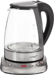 Чайник электрический Vitek VT-WK1075 1.7л. 1800Вт серебристый/черный корпус: металл/пластик