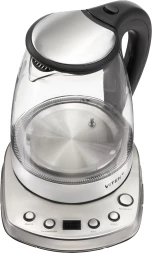 Чайник электрический Vitek VT-WK1075 1.7л. 1800Вт серебристый/черный корпус: металл/пластик