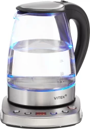 Чайник электрический Vitek VT-WK1075 1.7л. 1800Вт серебристый/черный корпус: металл/пластик