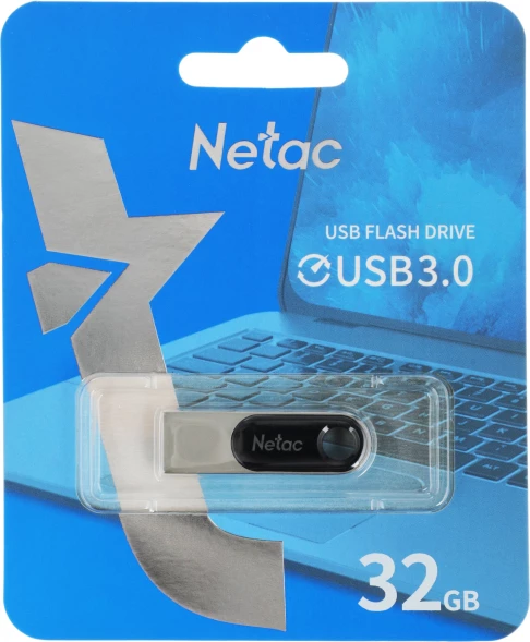 Флеш Диск Netac 32Gb U278 NT03U278N-032G-30PN USB3.0 серебристый/черный