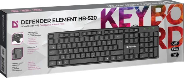 Клавиатура Defender Element HB-520 черный USB