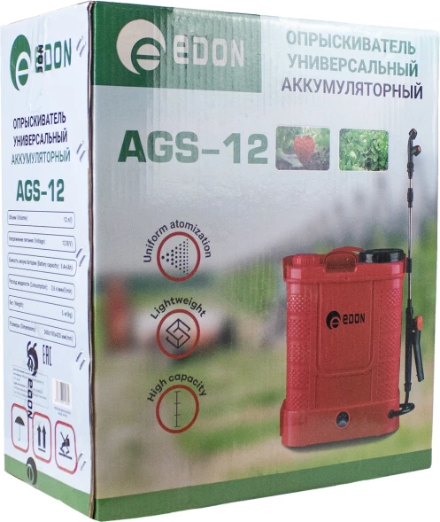 Опрыскиватель Edon AGS-12 аккум. наполь.ранц. 12л красный (24996)