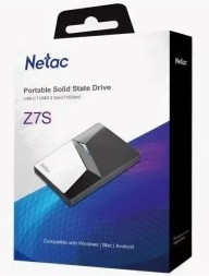 Накопитель SSD Netac USB-C 2000Gb NT01Z7S-002T-32BK Z7S 2.5&amp;quot; черный
