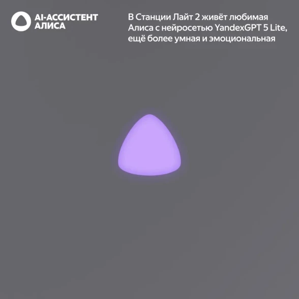 Умная колонка Yandex Станция Лайт 2 без часов Алиса графитовый 6W 1.0 BT/Wi-Fi 10м (YNDX-00028GRY)