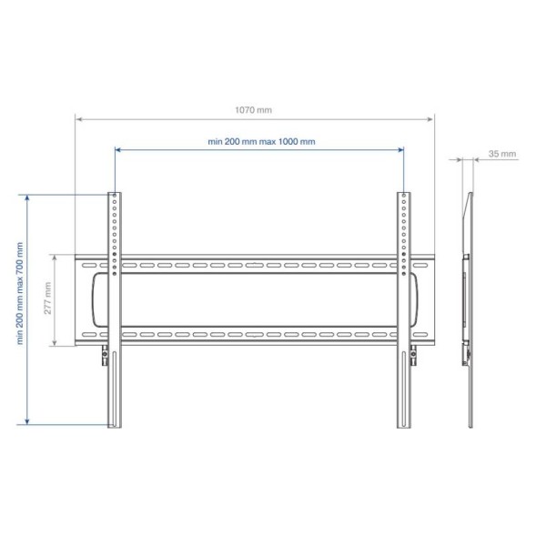 Кронштейн для телевизора Kromax STAR PRO-111 черный 55&amp;quot;-100&amp;quot; макс.103кг настенный фиксированный