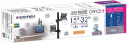 Кронштейн для мониторов ЖК Kromax OFFICE-5 серый 15&amp;quot;-32&amp;quot; макс.12кг настольный поворот и наклон