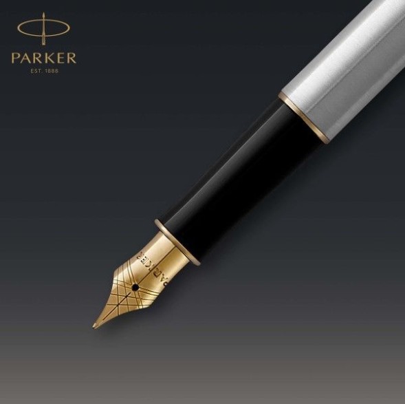 Ручка перьев. Parker Sonnet Core F527 (CW1931504) Stainless Steel GT F сталь нержавеющая подар.кор.