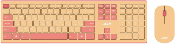 Клавиатура + мышь Acer OCC205 клав:розовый/бежевый мышь:розовый/бежевый USB беспроводная slim Multimedia (ZL.ACCEE.00F)