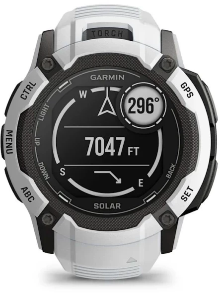 Смарт-часы Garmin Instinct 2X Solar 50мм 1&amp;quot; MIP корп.белый/черный рем.белый (010-02805-04)