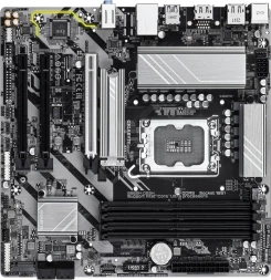 Материнская плата Gigabyte B860M DS3H Soc-1851 Intel B860 4xDDR5 mATX AC`97 8ch(7.1) 2.5Gg RAID+HDMI+DP