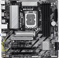 Материнская плата Gigabyte B860M DS3H Soc-1851 Intel B860 4xDDR5 mATX AC`97 8ch(7.1) 2.5Gg RAID+HDMI+DP