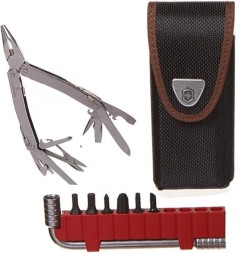 Мультитул Victorinox SwissTool Spirit X (3.0235.N) 105мм 35функц. мини-отвертка/штопор/набор бит/удлинитель/чехол нейлоновый серебристый подар.коробка