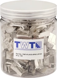 Коннектор Lanmaster (TWT-PL45/S-8P8C/JR100) STP кат.5E RJ45 прозрачный (упак.:100шт)