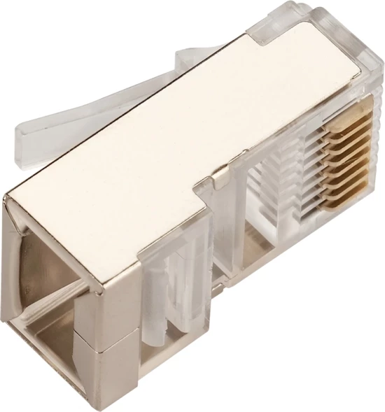 Коннектор Lanmaster (TWT-PL45/S-8P8C/JR100) STP кат.5E RJ45 прозрачный (упак.:100шт)