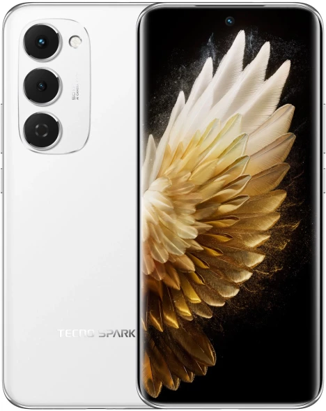Смартфон Tecno Spark 40 Pro+ 256Gb 8Gb белый моноблок 3G 4G 2Sim 6.78&amp;quot; 1224x2720 Android 15 50Mpix 802.11 a/b/g/n/ac/ax NFC GPS GSM900/1800 Protect FM