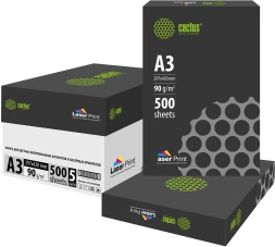 Бумага Cactus CS-LPA390500 A3/90г/м2/500л./белый CIE170% для лазерной печати