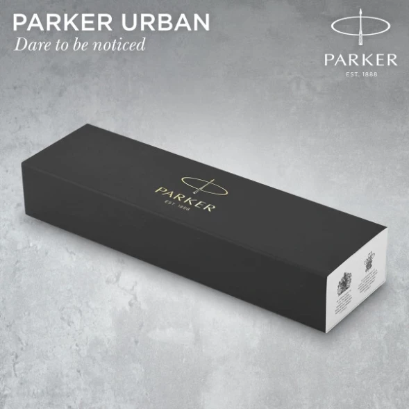Ручка перьев. Parker Urban Core F309 (1931593) Muted Black GT F сталь нержавеющая подар.кор.
