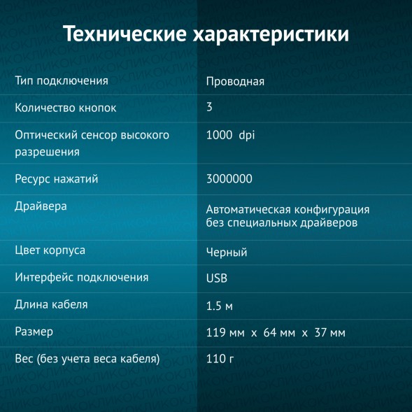Мышь Оклик 245M черный оптическая (1000dpi) USB (3but)