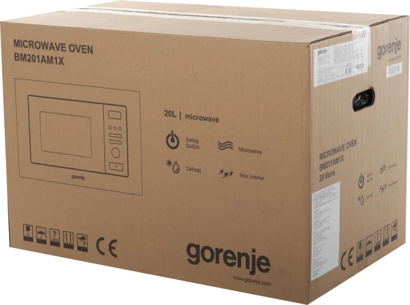 Микроволновая печь Gorenje BM201AM1X 20л. 800Вт нержавеющая сталь/черный (встраиваемая)