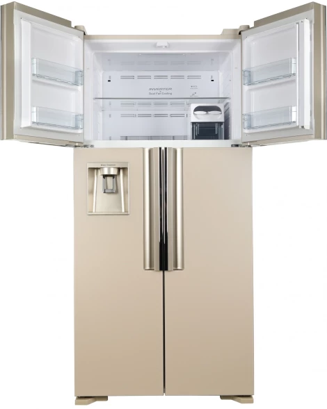 Холодильник Hitachi R-W660PUC7 GBE 2-хкамерн. бежевый стекло инвертер