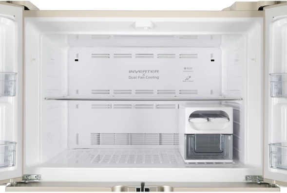 Холодильник Hitachi R-W660PUC7 GBE 2-хкамерн. бежевый стекло инвертер