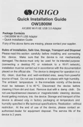Сетевой адаптер Wi-Fi Origo OW1800M OW1800M/A1A AX1800 USB 3.0 (ант.внеш.несъем.) 2ант.
