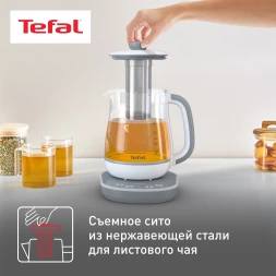 Чайник электрический Tefal BJ551B10 1.5л. 1430Вт белый корпус: стекло/пластик (7211004581)