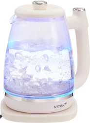 Чайник электрический Vitek VT-WK1072 1.7л. 1800Вт слоновая кость корпус: стекло