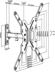 Кронштейн для телевизора Ultramounts UM902 черный 23&amp;quot;-55&amp;quot; макс.30кг настенный поворотно-выдвижной и наклонный
