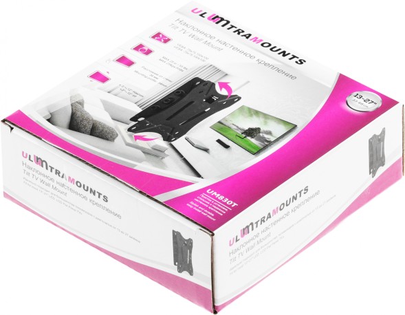 Кронштейн для телевизора Ultramounts UM830T черный 13&amp;quot;-27&amp;quot; макс.25кг настенный наклон